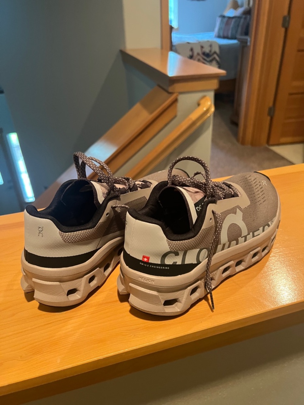 Women’s On Running Cloudmonster Sneakers - Gray with Black Accents - Picture 7 of 7